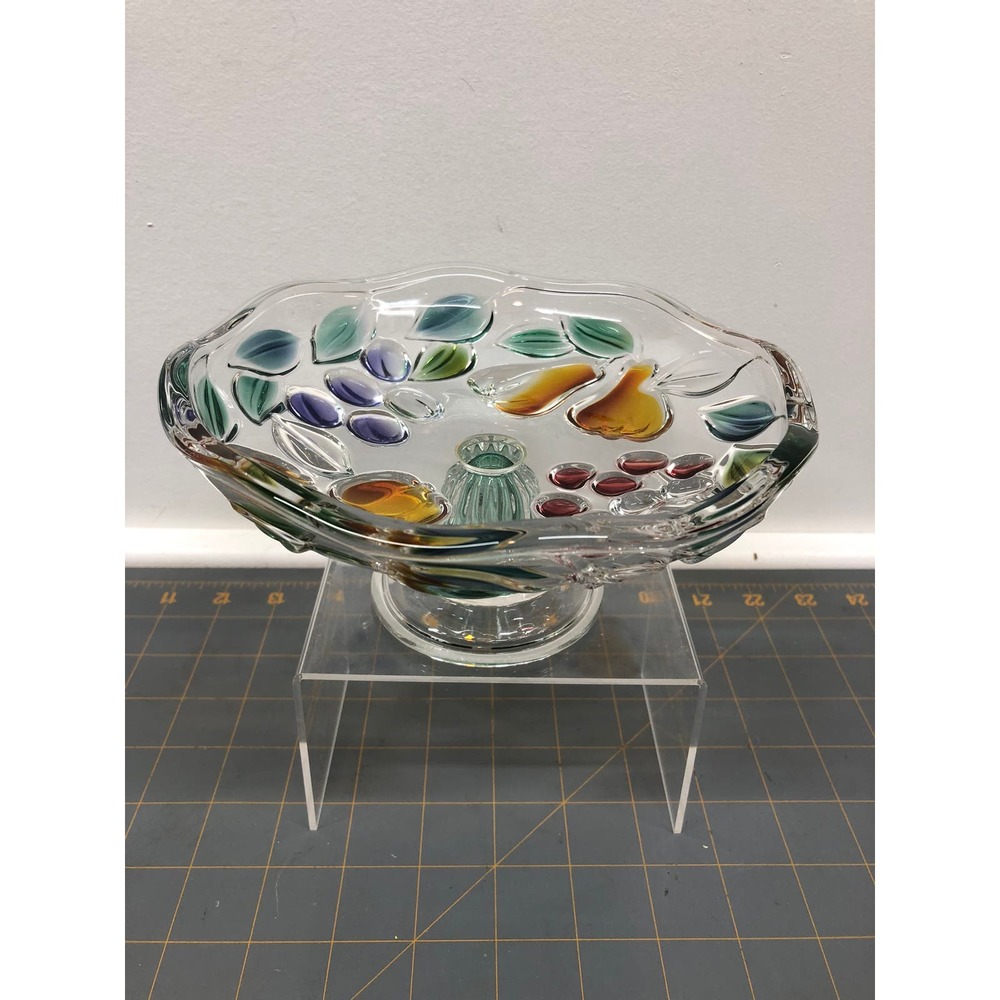 Mikasa Glass Garden Harvest Footed Bon Bon Dish Candy Dish 7 1/4" Wide